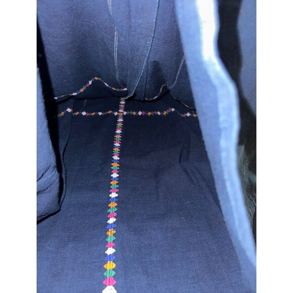 Classy City Chicks Guatemalan Made Cotton Acrylic Mens Short Sleeve Navy Blue Em - Picture 10 of 12